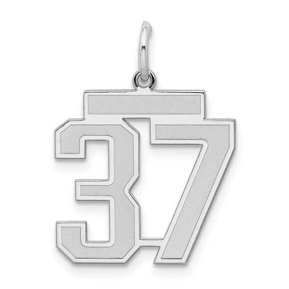 Sterling Silver Jersey Collection Medium Number 37 Pendant